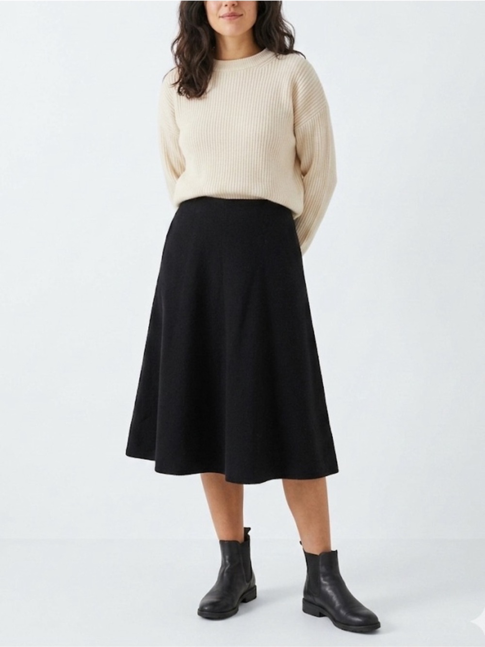 UNIQLO Wool Blend A-Line Skirt Size Small Stretch Waist Unlined